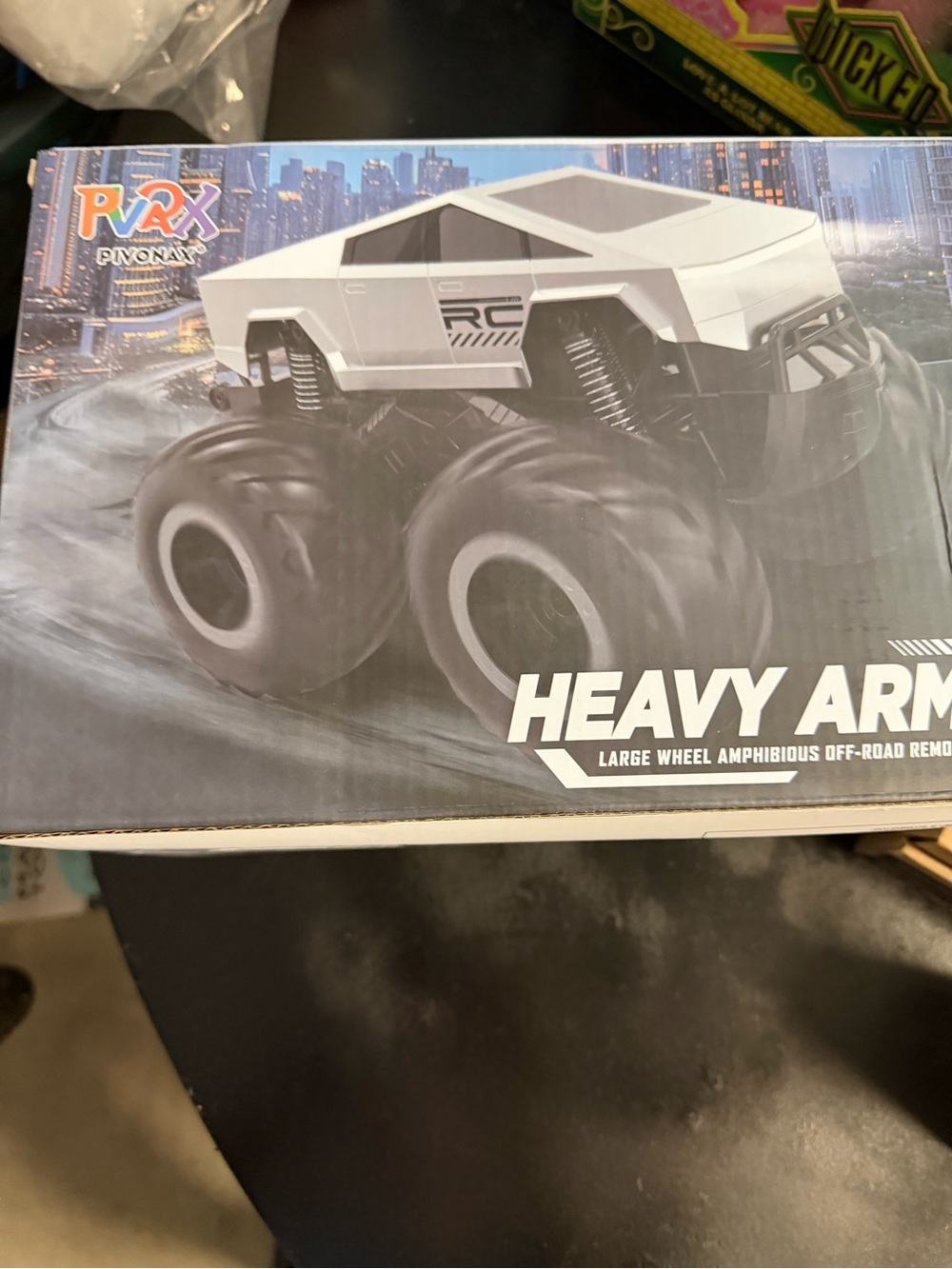 Heavy Arm White RC Monster Truck - Kids Toy